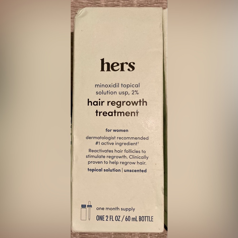 HERS minoxidil topical solution usp, 2% hair regrowth treatment for women x5